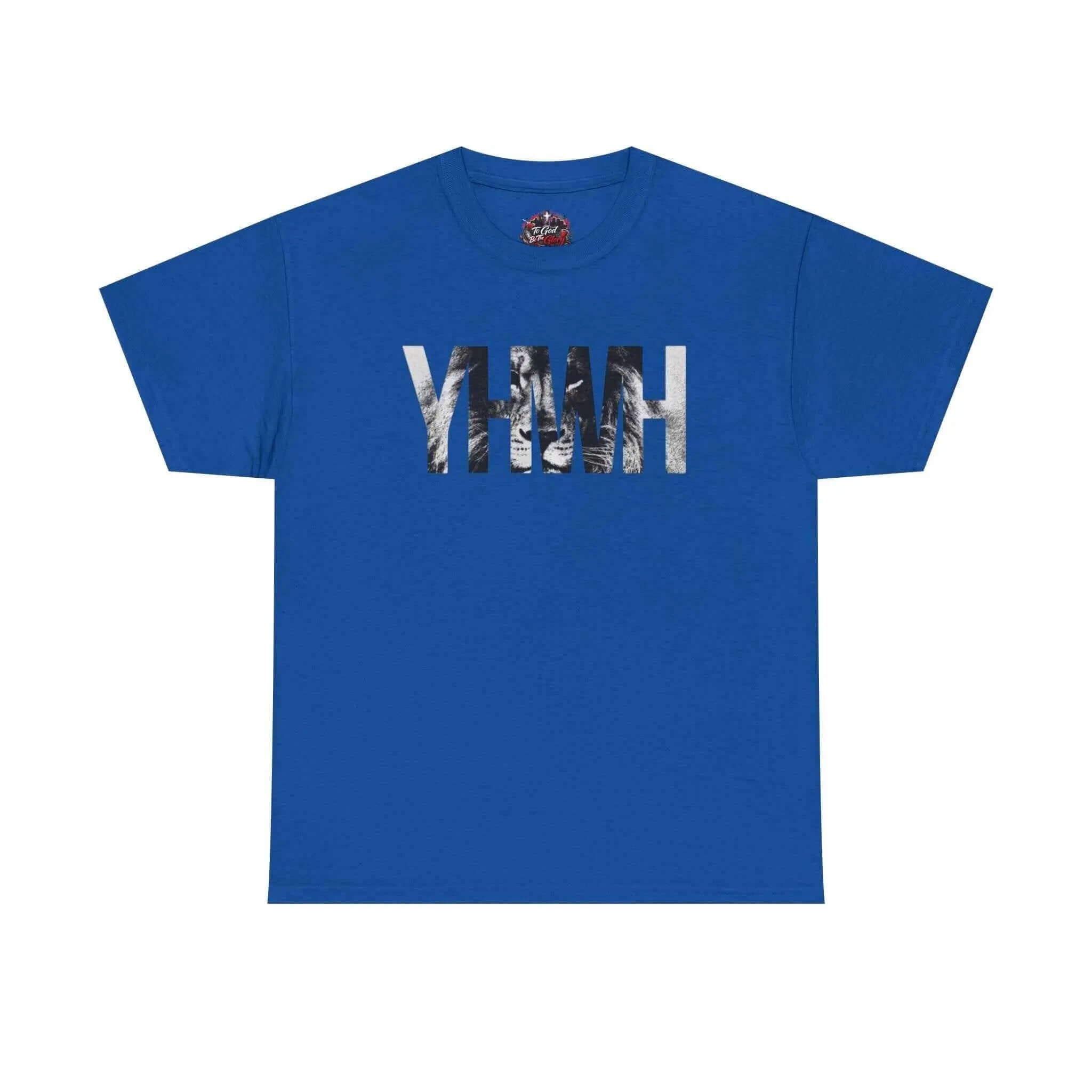 YHWH Marble Text T-Shirt — Minimalist Religious Faith Tee T-Shirt Printify Royal S