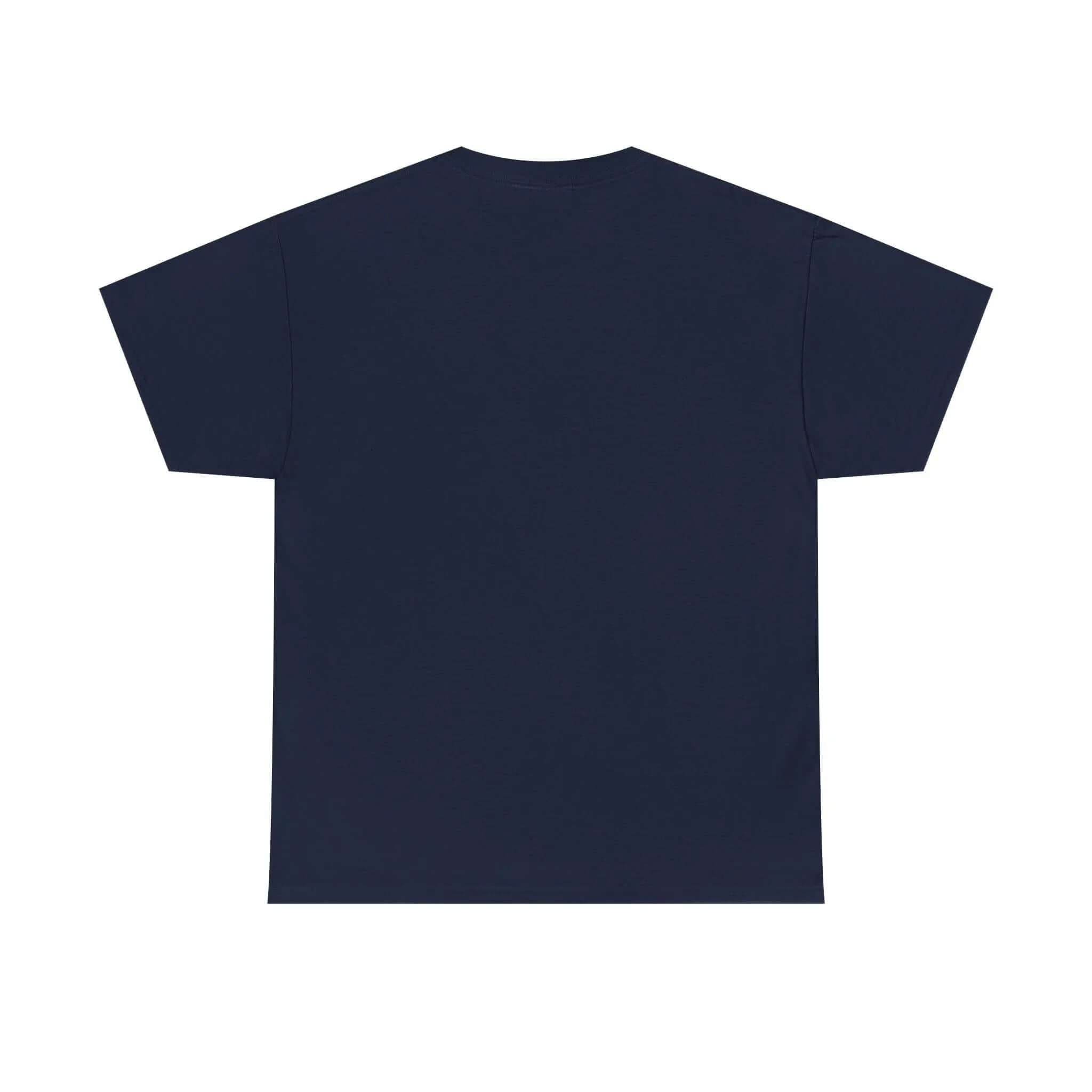 Back view of the Graffiti Style Jesus Religious Tee in navy color, showcasing its unique design and trendy look.