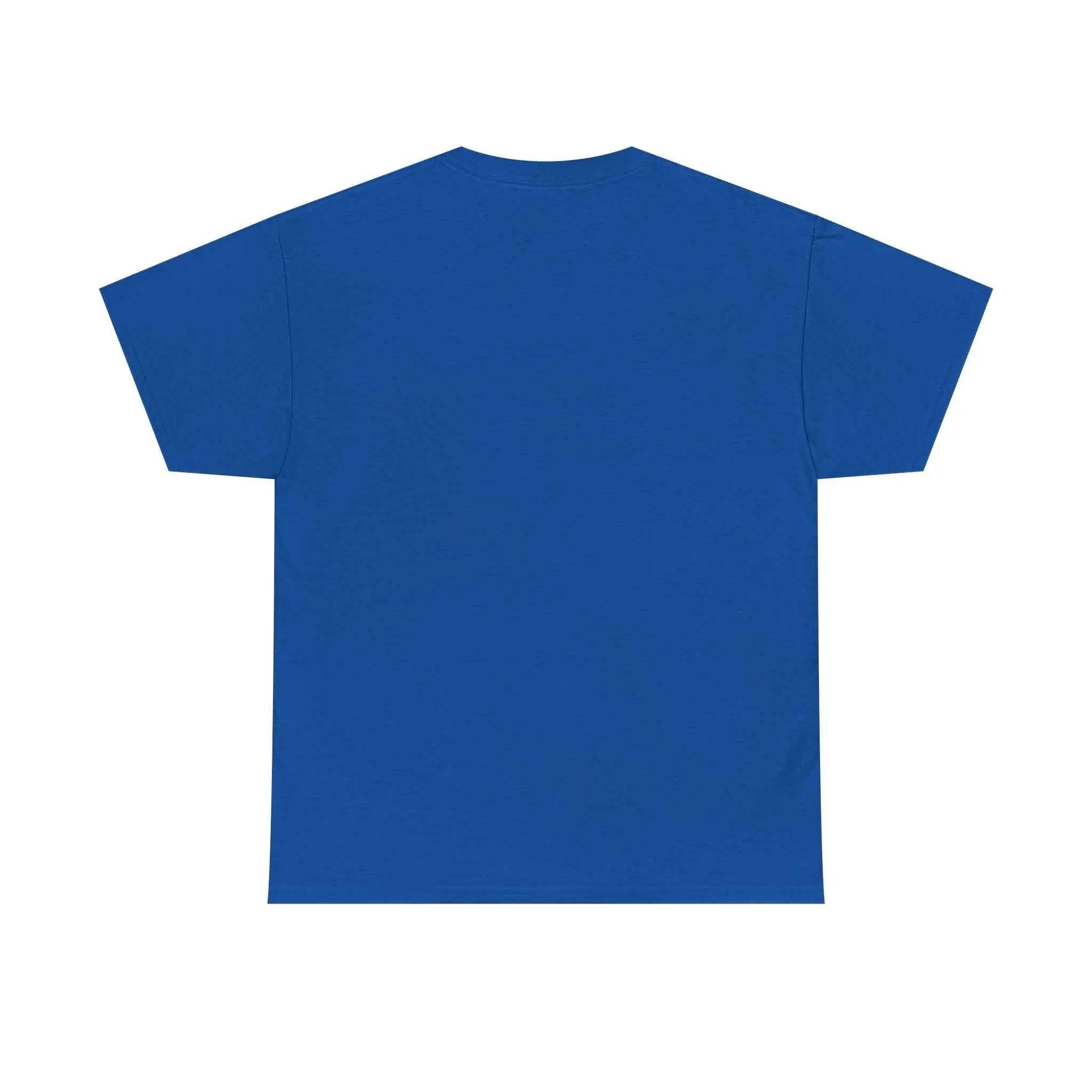 Back view of the Pray Hard Tee — Urban Streetwear Christian Graphic T-Shirt in vibrant blue color.