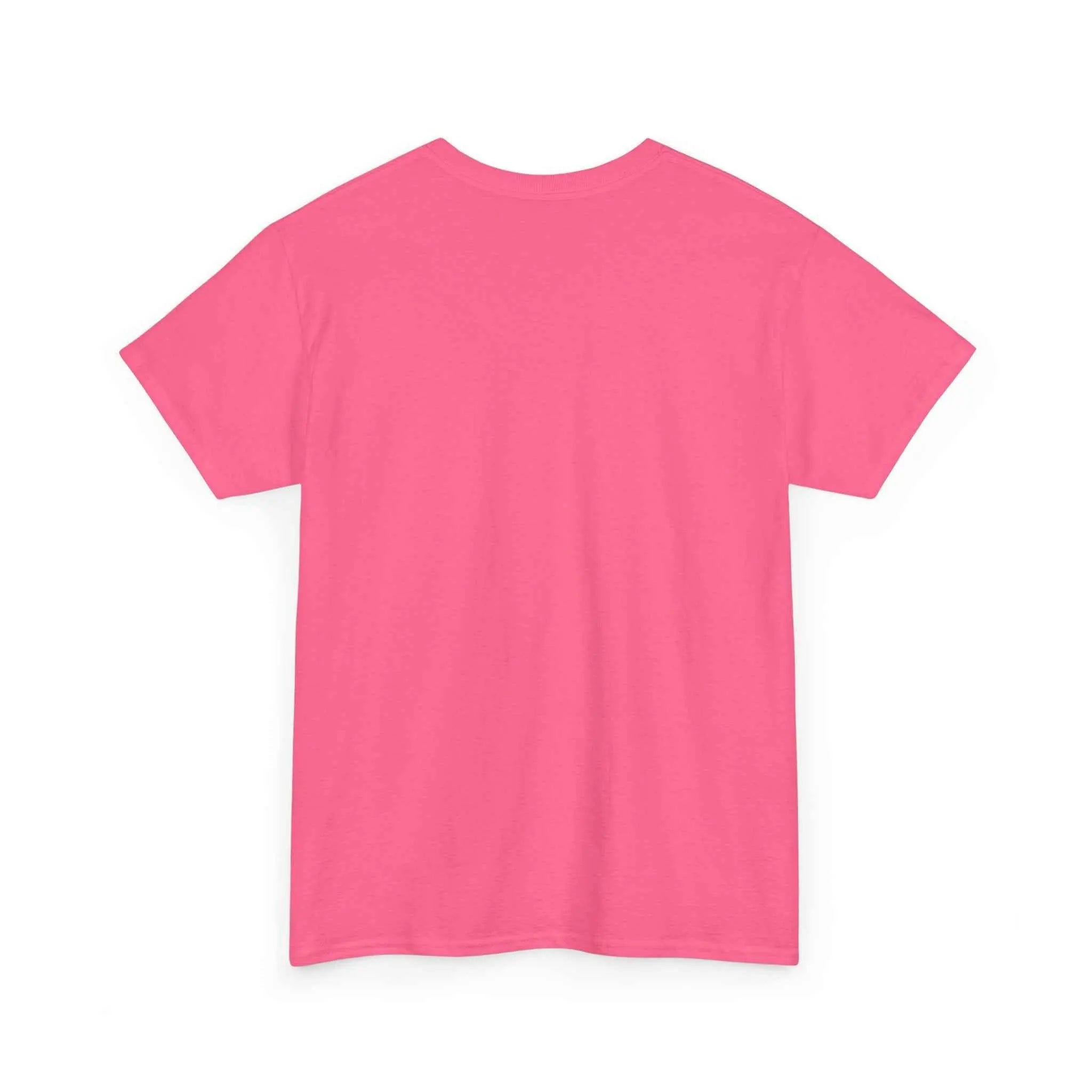Back view of the Hard fought Hallelujah Tee religious in vibrant pink color.