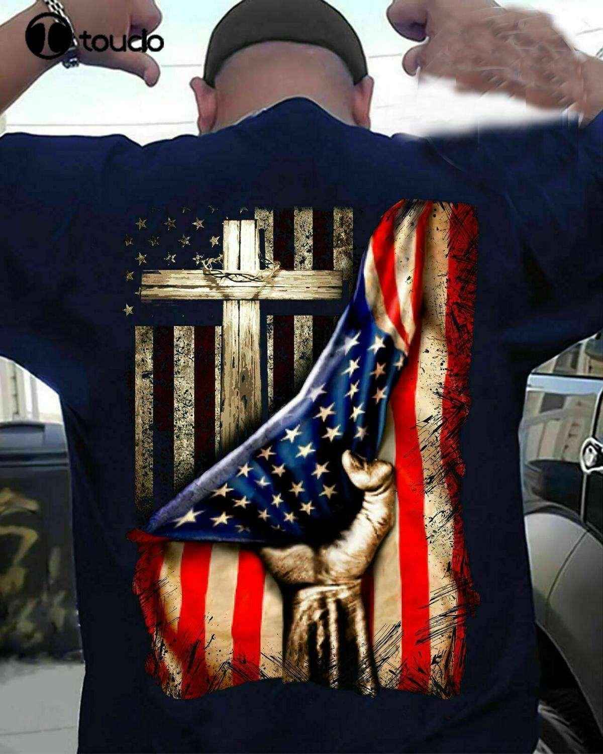 American Flag T-Shirt patriotic T-shirt To God be The Glory Creations