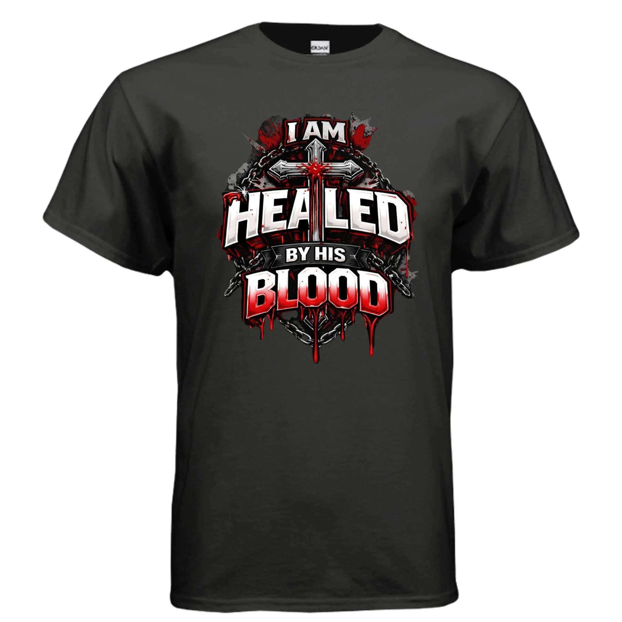Healed by His Blood T-Shirt To God be The Glory Creations BLACK S
