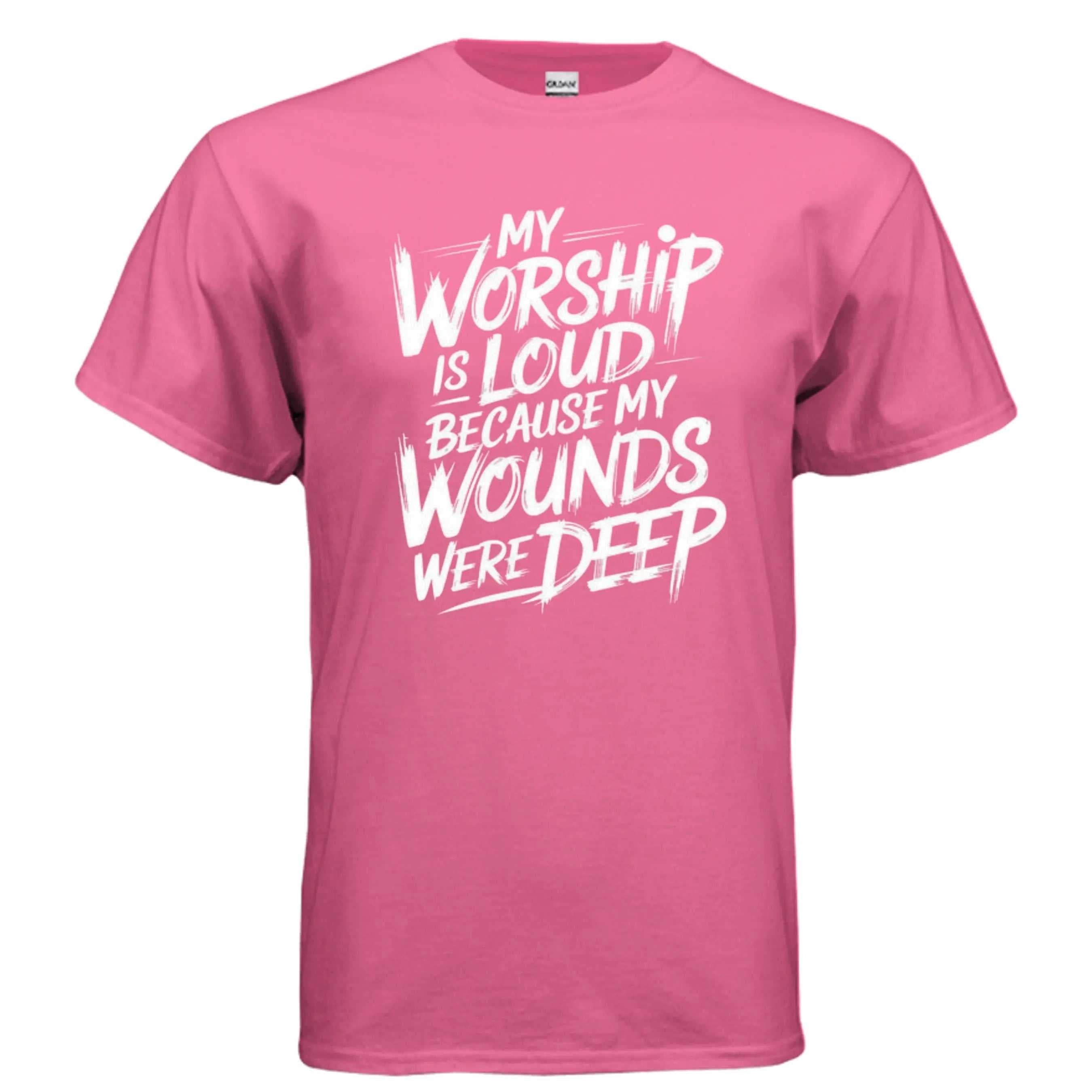Worship is Loud T-Shirt To God be The Glory Creations SAFETY PINK S