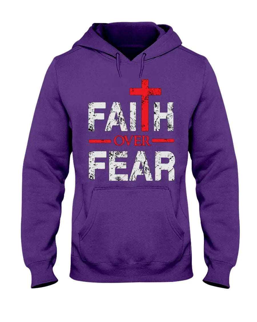 Faith over Fear Hoodie Sweatshirts Fuel S Purple