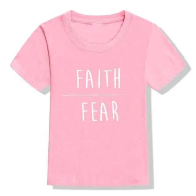 Faith Over Fear Kids Shirt soft Kids T-shirt To God be The Glory Creations 53L2-KSTPK- 12T