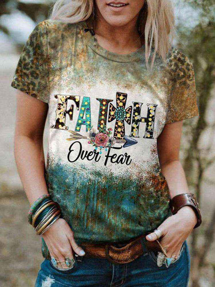 faith over fear Graphic Shirt soft T-shirt FreeDropship
