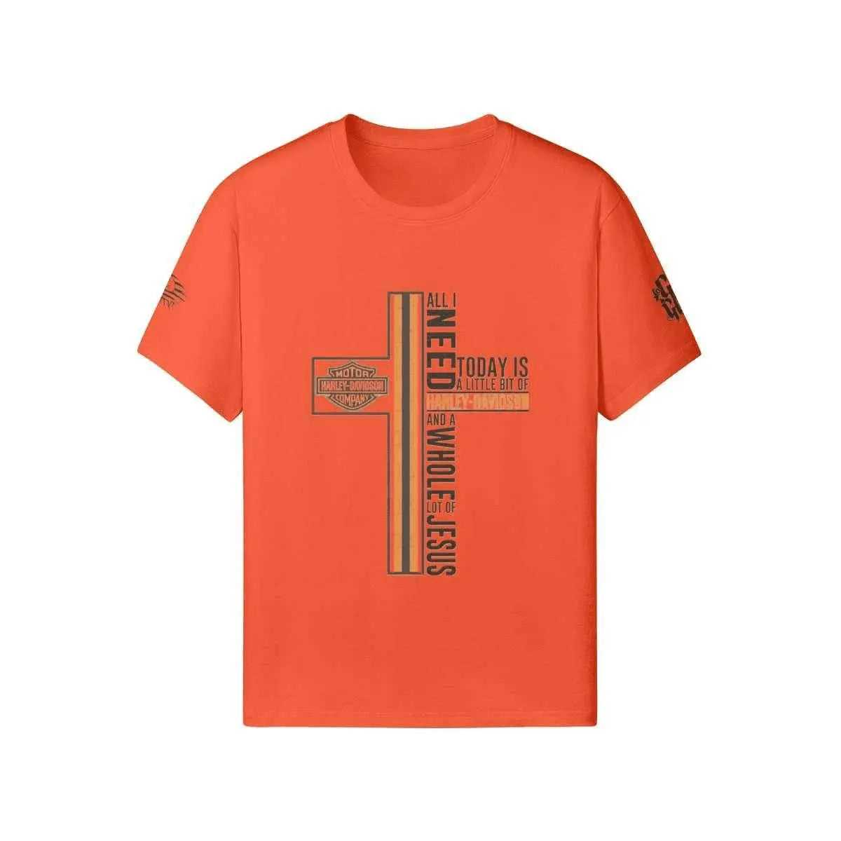 Harley Davidson Cross T-shirt PODpartner Orange XS