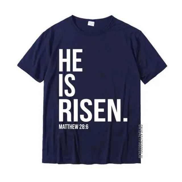 He Is Risen T-shirt religious unisex To God be The Glory Creations Navy Blue XXXL