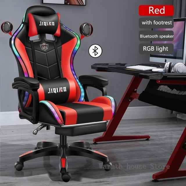 High quality gaming chair RGB light office chair To God be The Glory Creations China RGB footrest