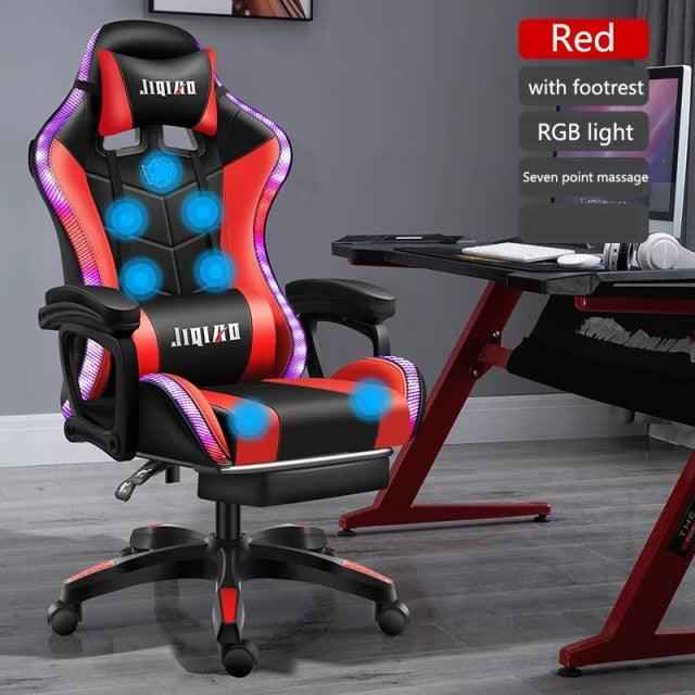 High quality gaming chair RGB light office chair To God be The Glory Creations China RGB massage
