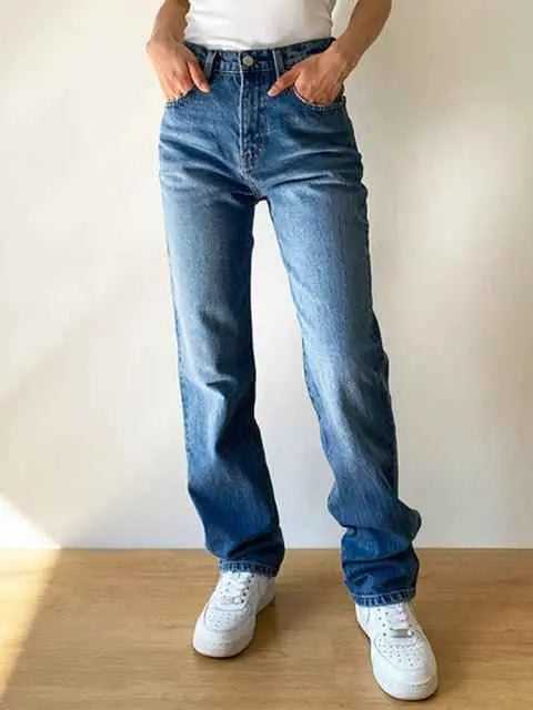 high waist baggy jeans for men To God be The Glory Creations blue M