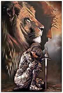 Jesus Lion And Lamb Canvas Art Decor To God be The Glory Creations 20x30cm no frame 4 CN