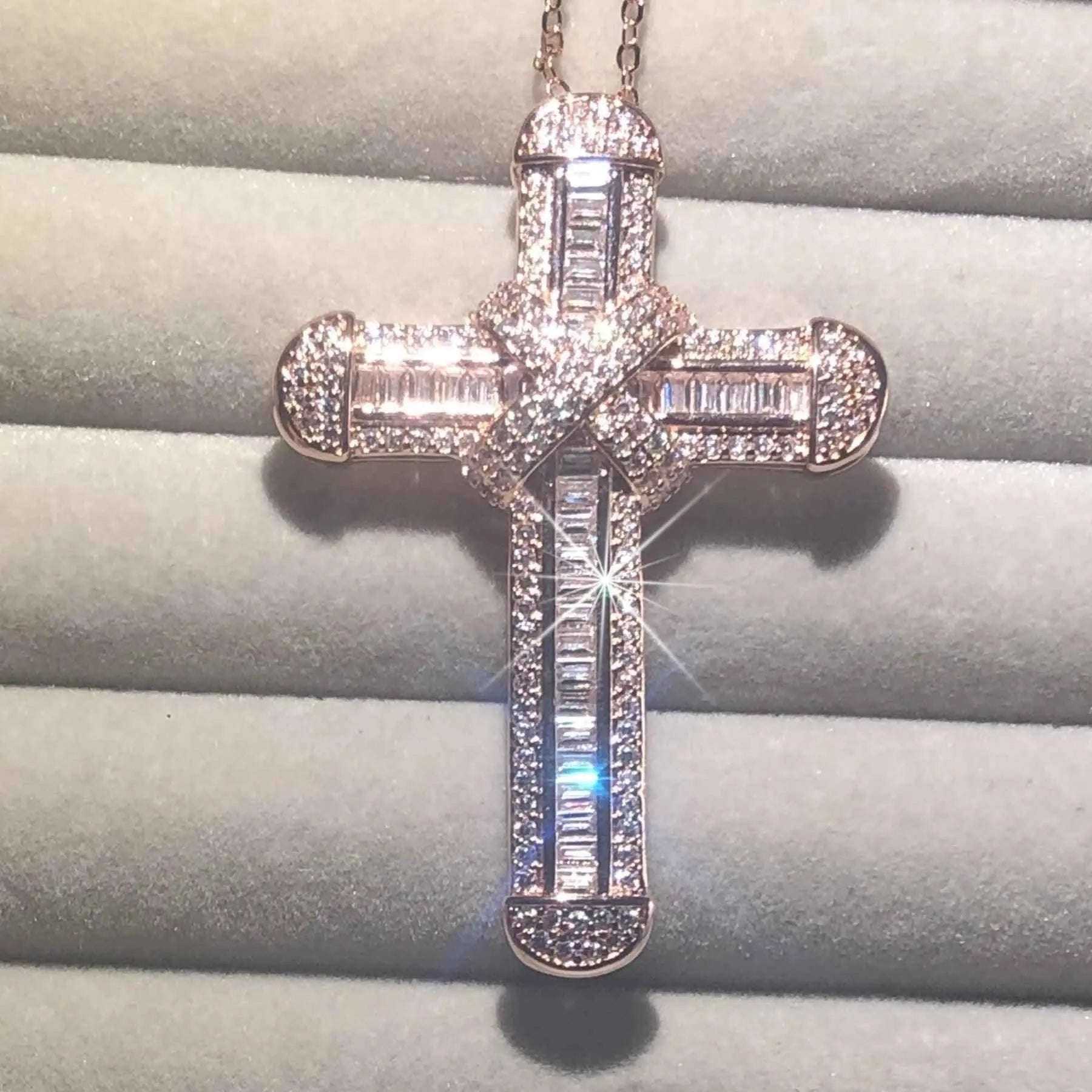 Silver Exquisite Bible Jesus Cross Pendant Necklace jewelry To God be The Glory Creations