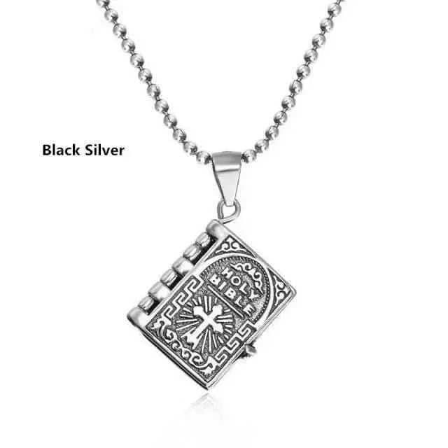 Sterling Silver Female Bible Cross Pendant To God be The Glory Creations Black 45cm