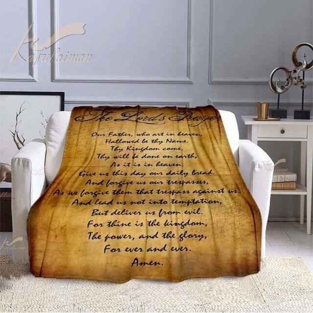 The Lords Prayer Throw Blanket To God be The Glory Creations Style E 150-125cm