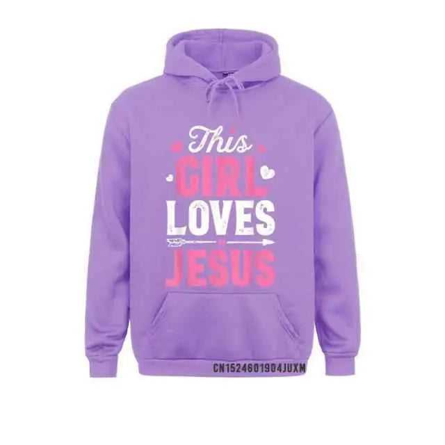This Girl Loves Jesus Hoodie Heavy To God be The Glory Creations Purple S