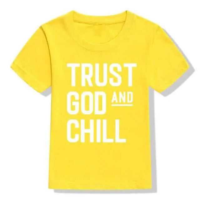 Trust God and Chill Shirt Baby Kids T-Shirt Religious To God be The Glory Creations