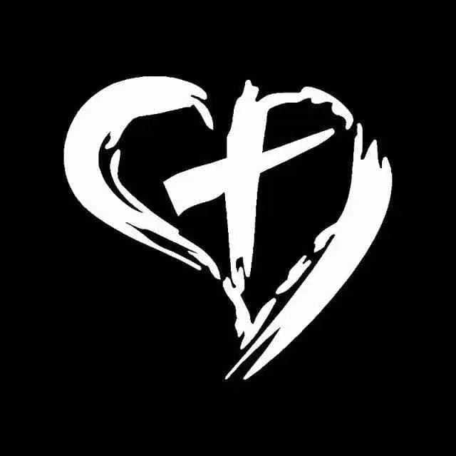 Cross With Heart Vinyl Decal Car Sticker Christ Christian To God be The Glory Creations Silver