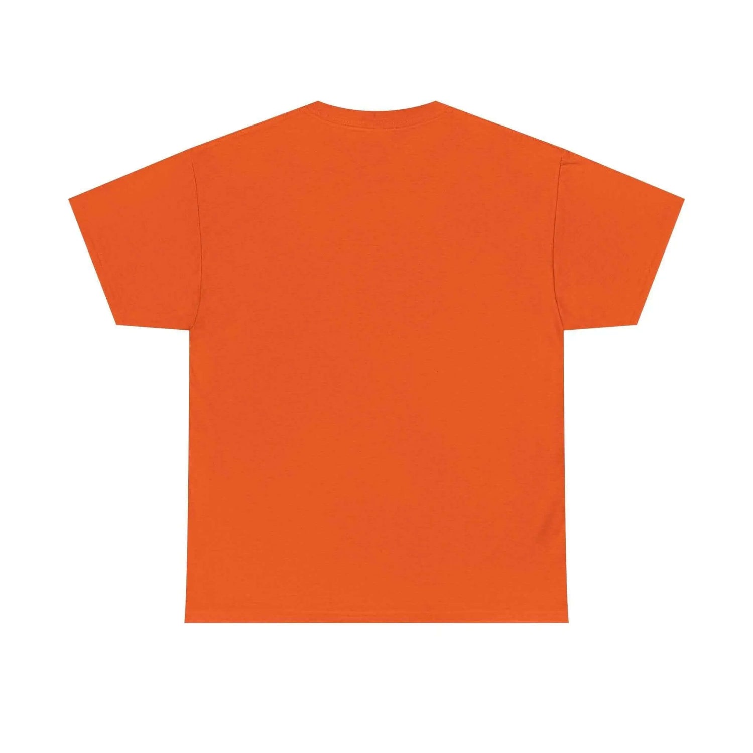 YHWH Marble Text T-Shirt — Minimalist Religious Faith Tee in orange color, showcasing the back view of the design.