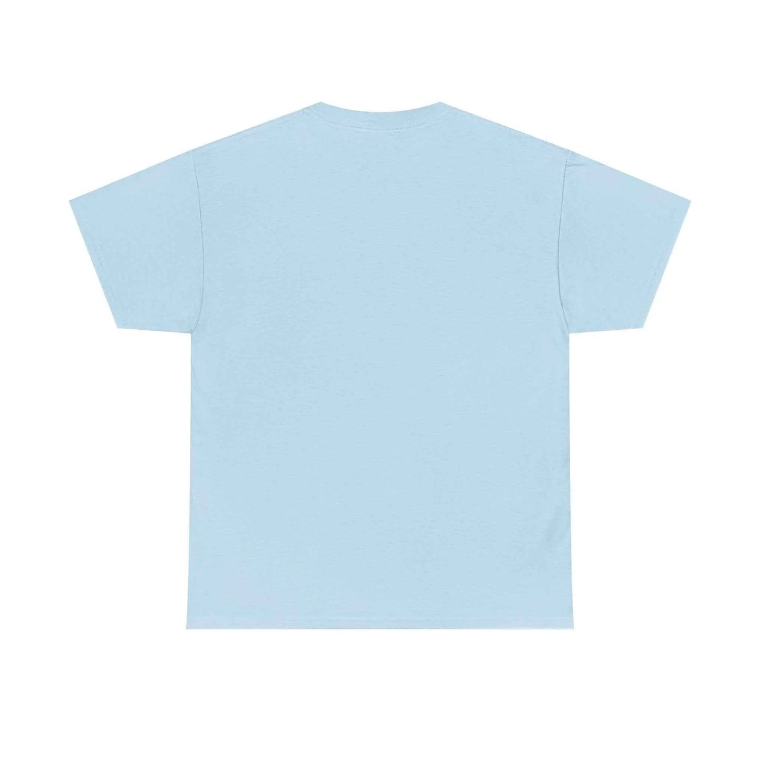 Back view of the Pray Hard Tee — Urban Streetwear Christian Graphic T-Shirt in Light Blue color.