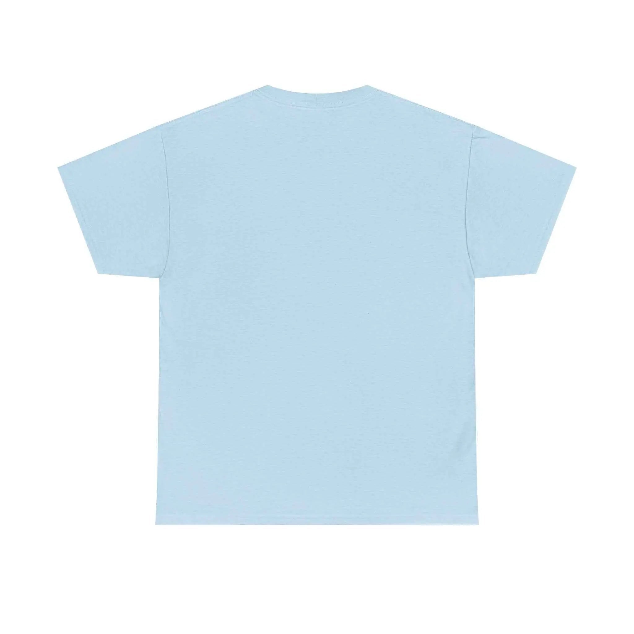 Back view of the Pray Hard Tee — Urban Streetwear Christian Graphic T-Shirt in Light Blue color.