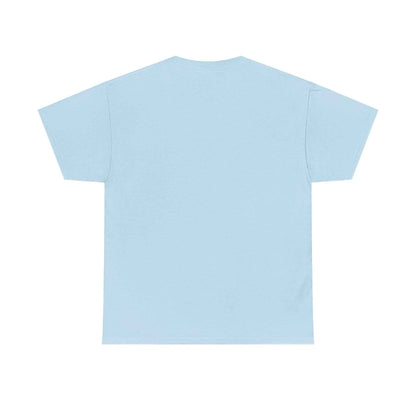 Back view of the Pray Hard Tee — Urban Streetwear Christian Graphic T-Shirt in Light Blue color.