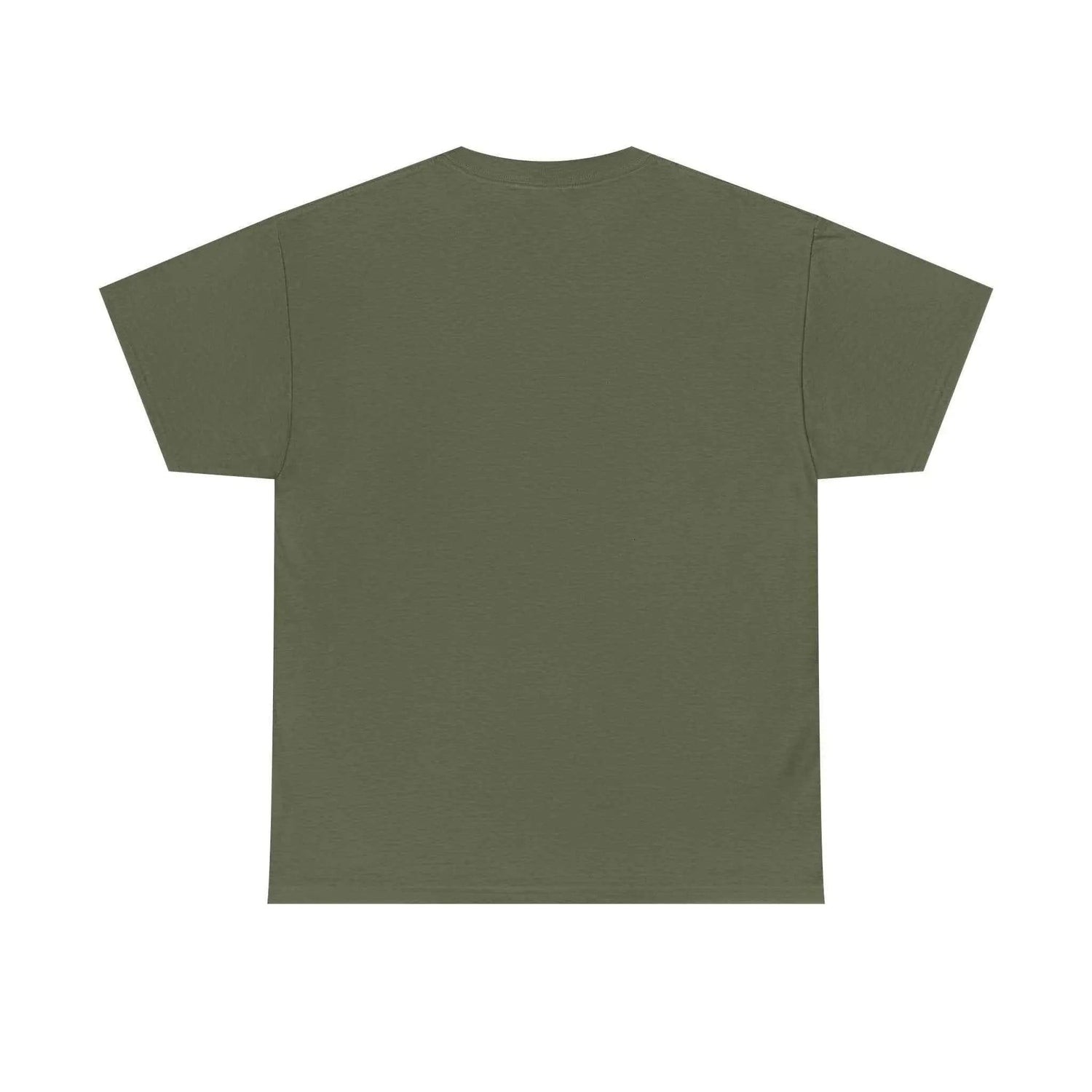 Back view of the Pray Hard Tee — Urban Streetwear Christian Graphic T-Shirt in olive green.