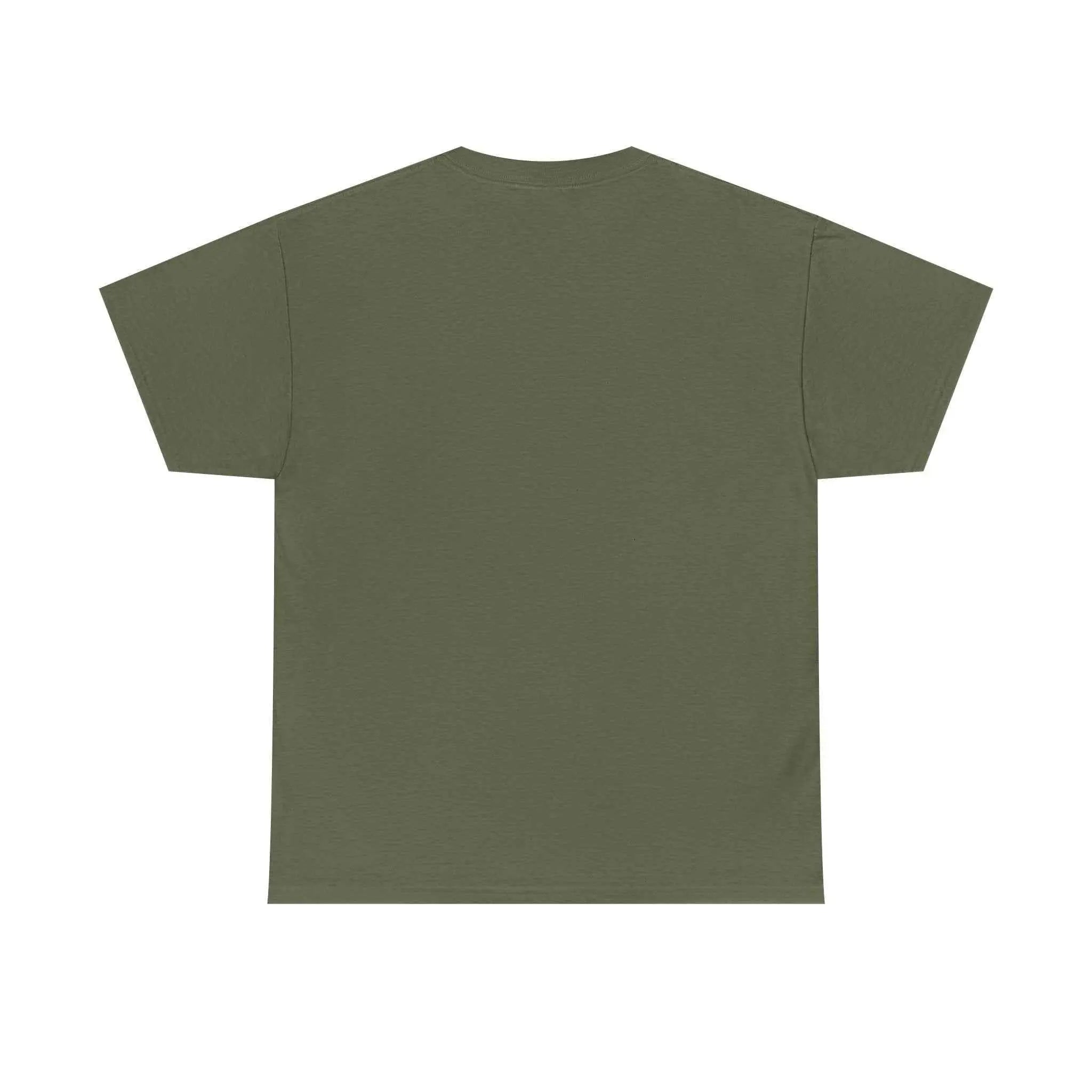 Back view of the Pray Hard Tee — Urban Streetwear Christian Graphic T-Shirt in olive green.