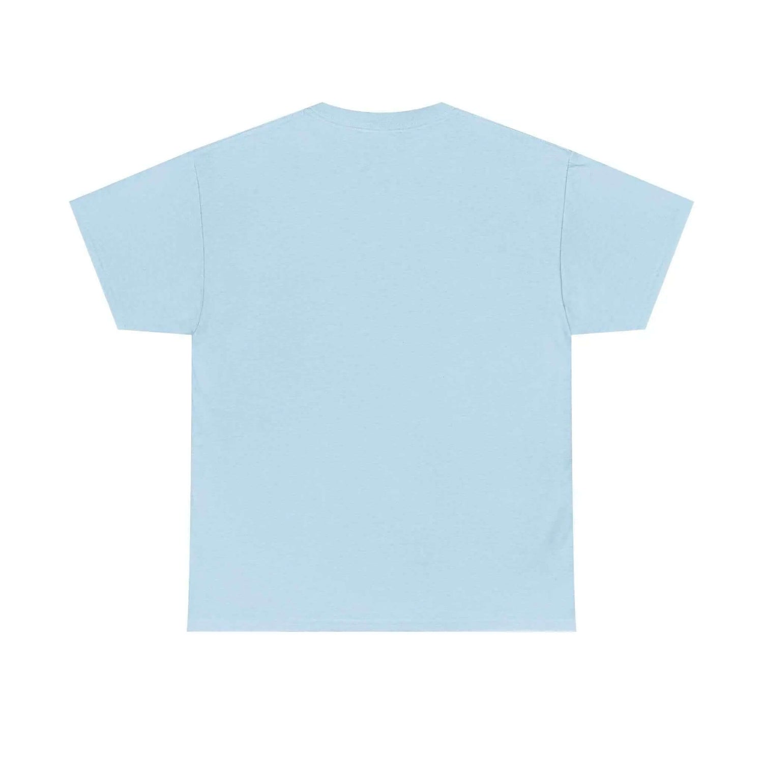 Back view of the light blue Jesus Saves Graffiti T-Shirt, showcasing its classic fit and comfortable design.