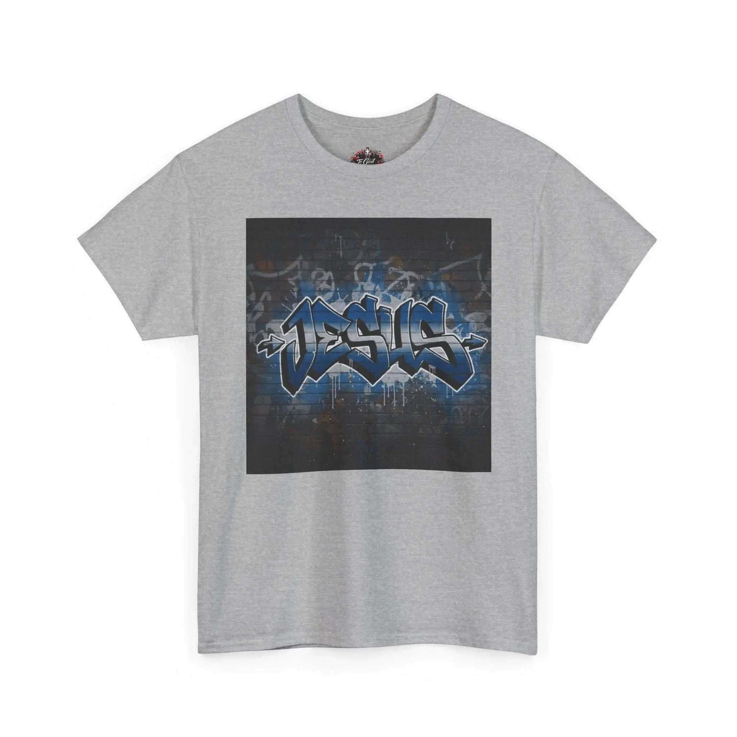 Graffiti Style Jesus Religious Tee T-Shirt Printify