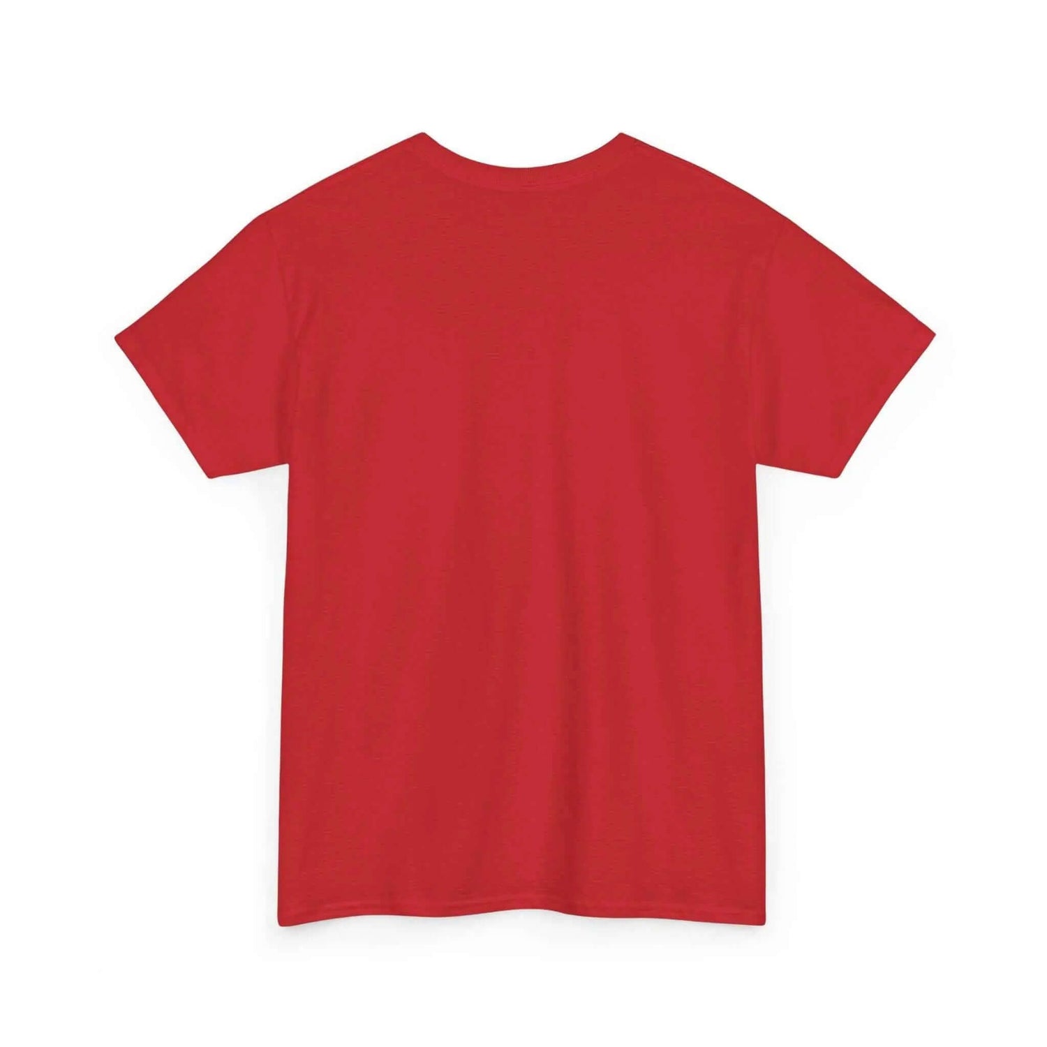 YHWH Marble Text T-Shirt — Minimalist Religious Faith Tee in vibrant red color, showcasing the back design.