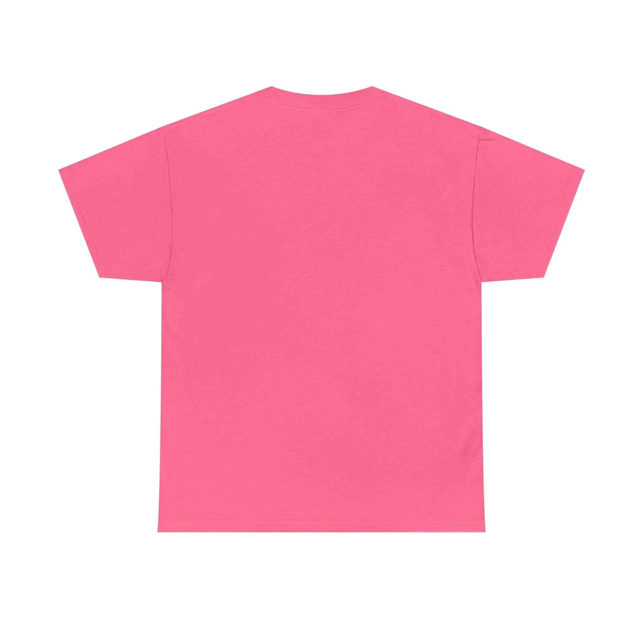 Back view of Hard fought Hallelujah Tee religious in vibrant pink color.