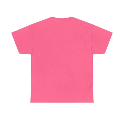Back view of Hard fought Hallelujah Tee religious in vibrant pink color.