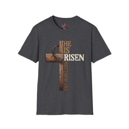 He is risen T-Shirt Religious unisex T-Shirt Printify Dark Heather 3XL