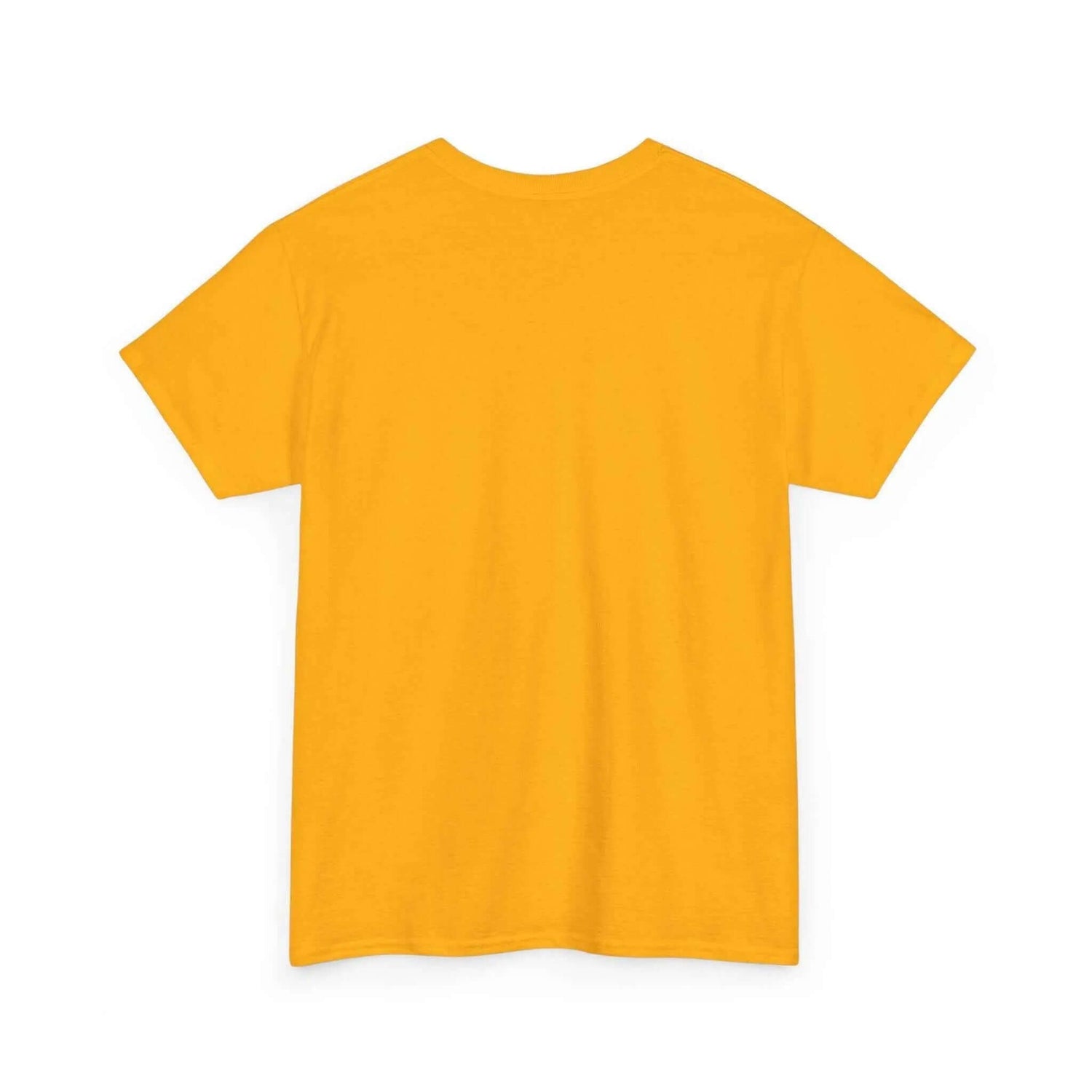 Back view of the YHWH Marble Text T-Shirt — Minimalist Religious Faith Tee in vibrant yellow color.