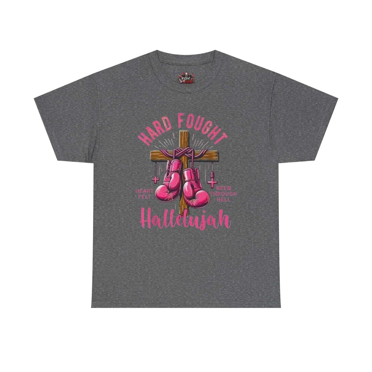 Hard fought Hallelujah Tee religious T-Shirt Printify Graphite Heather S