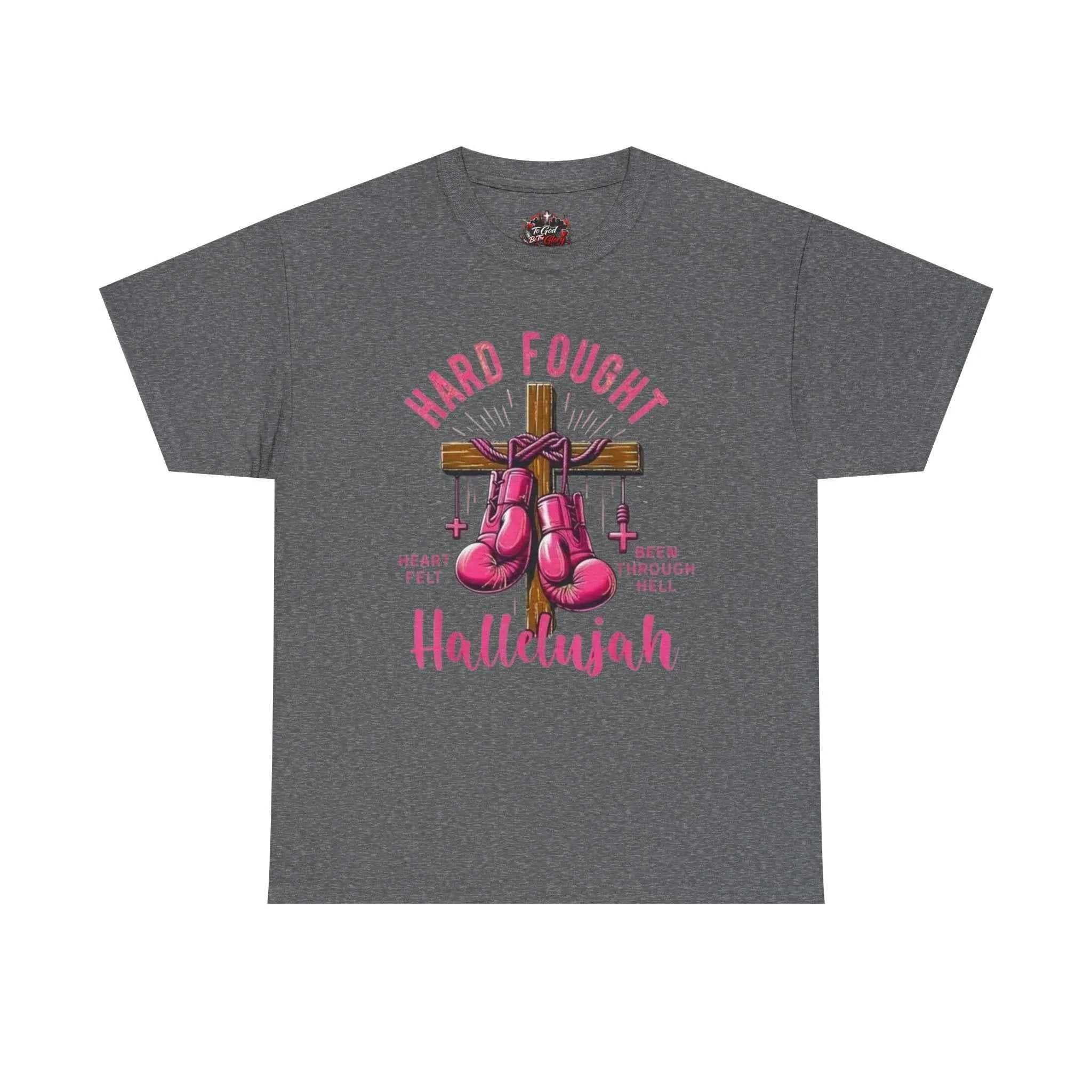 Hard fought Hallelujah Tee religious T-Shirt Printify Graphite Heather S