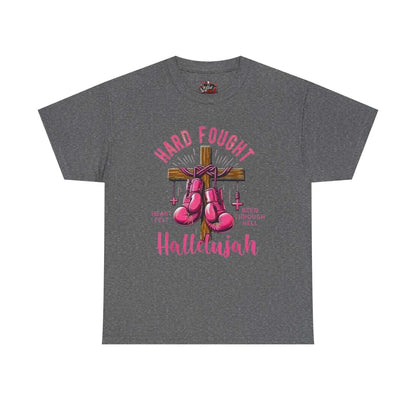 Hard fought Hallelujah Tee religious T-Shirt Printify Graphite Heather S