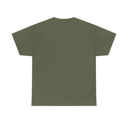 Back view of the YHWH Marble Text T-Shirt — Minimalist Religious Faith Tee in Military Green color.