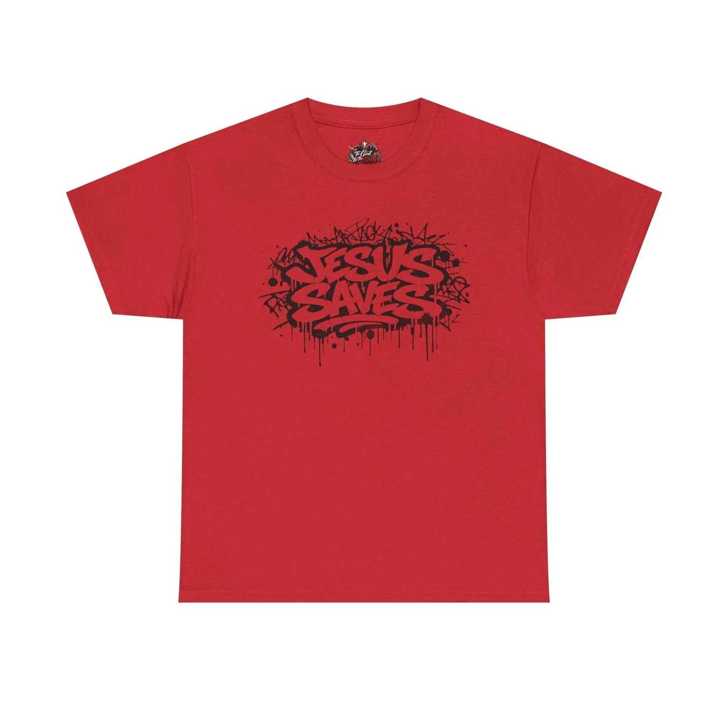 Jesus Saves Graffiti T-Shirt T-Shirt Printify Red S