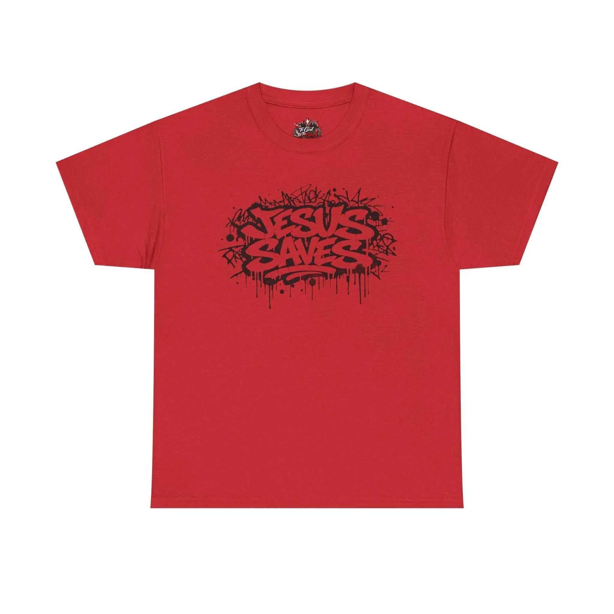 Jesus Saves Graffiti T-Shirt T-Shirt Printify Red S