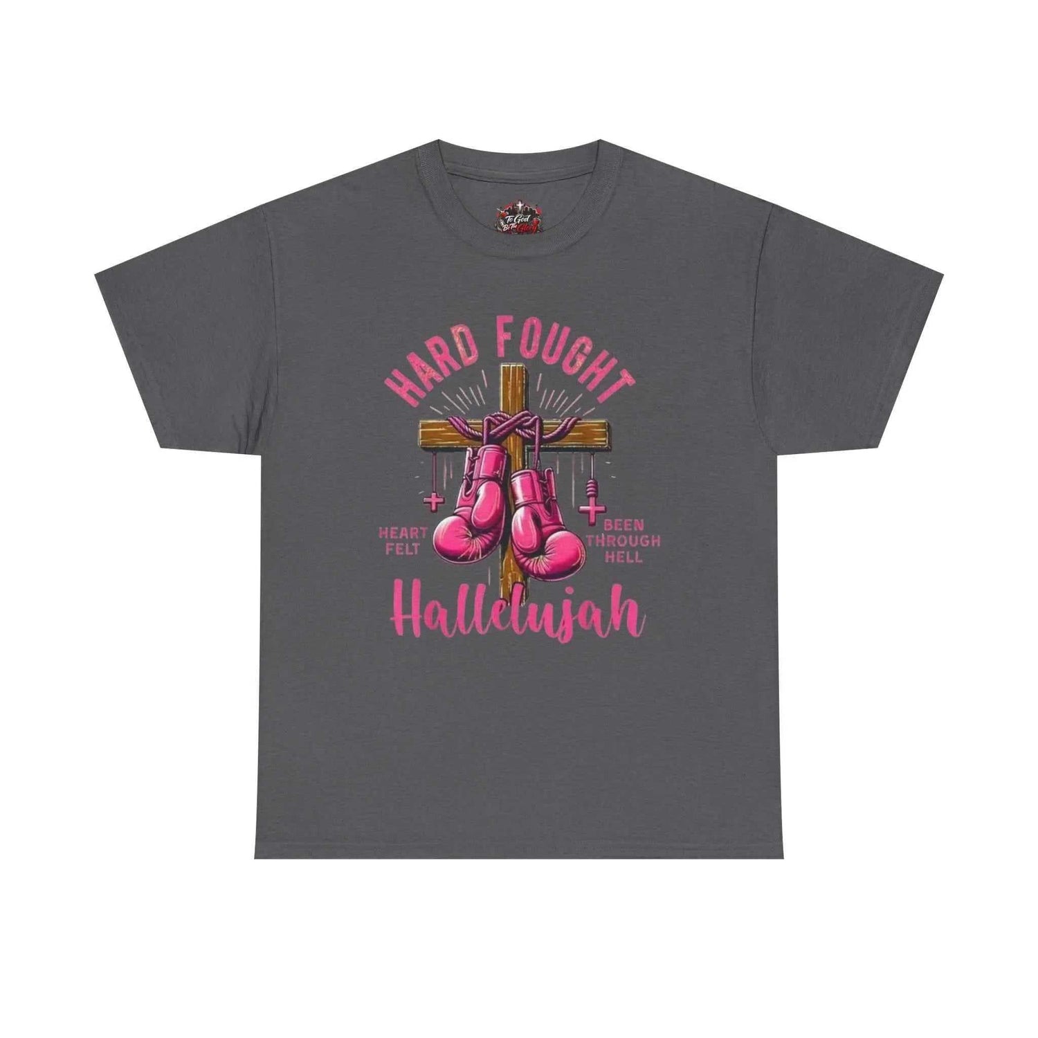 Hard fought Hallelujah Tee religious T-Shirt Printify Charcoal S