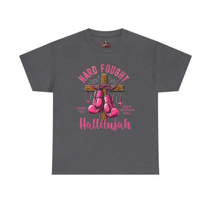 Hard fought Hallelujah Tee religious T-Shirt Printify Charcoal S