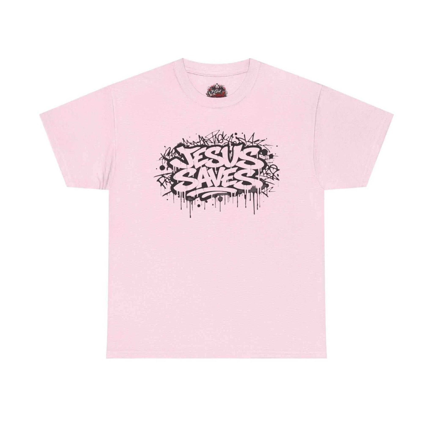 Jesus Saves Graffiti T-Shirt T-Shirt Printify Light Pink S