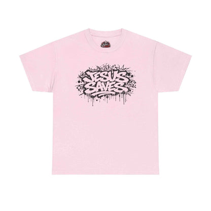 Jesus Saves Graffiti T-Shirt T-Shirt Printify Light Pink S