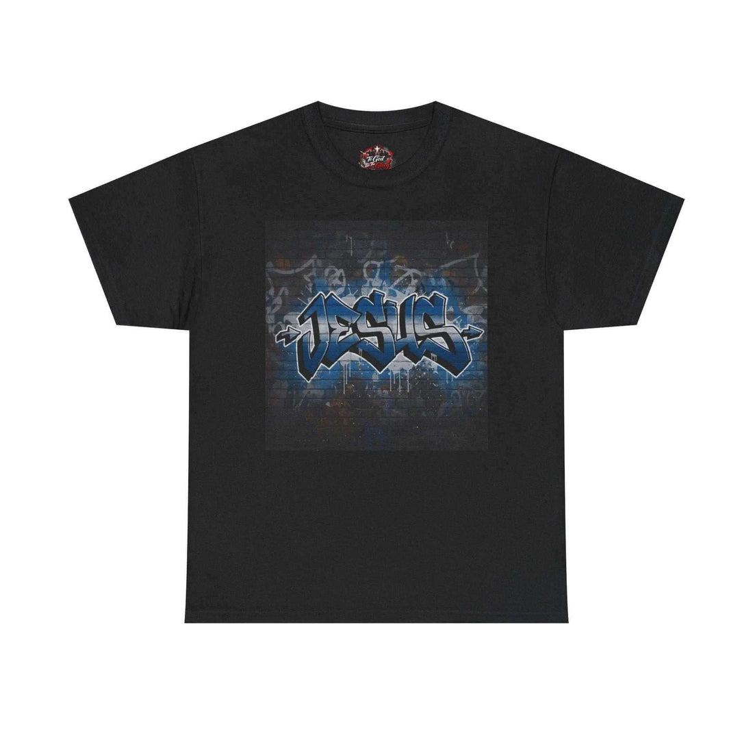 Graffiti Style Jesus Religious Tee T-Shirt Printify Black S