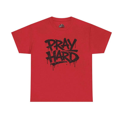 Pray Hard Tee — Urban Streetwear Christian Graphic T-Shirt T-Shirt Printify Red S