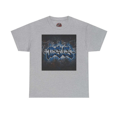 Graffiti Style Jesus Religious Tee T-Shirt Printify Sport Grey S