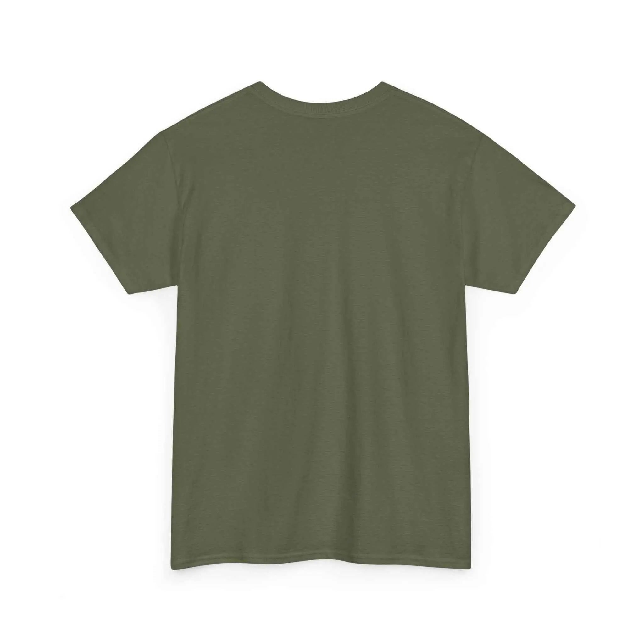 Pray Hard Tee — Urban Streetwear Christian Graphic T-Shirt back view in olive green color.