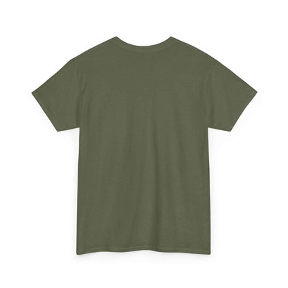 Pray Hard Tee — Urban Streetwear Christian Graphic T-Shirt back view in olive green color.